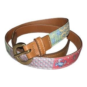 Vineyard Vines Women’s Leather Belt Multi patterned